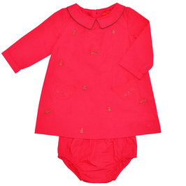 Baby Red Dress with Bloomer