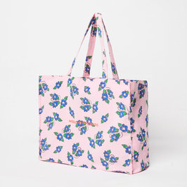 Pink Flowers Corduroy Bag