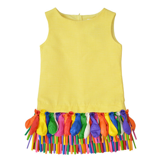 Sleeveless Party Dress with Fancy Multicolored Balloons 