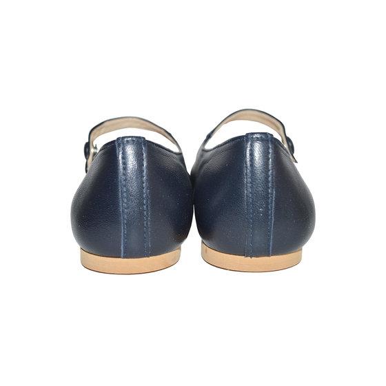 Girls Navy Blue Leather Mary Jane Shoes | Manuela de Juan Shoes and ...