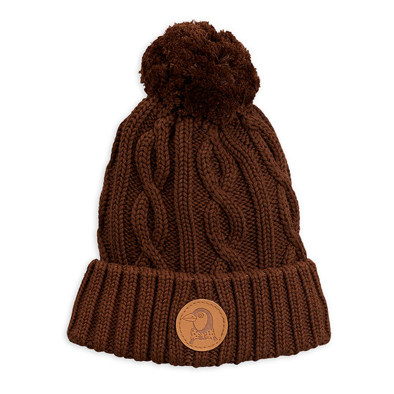 Cable Knitted Pompom Hat