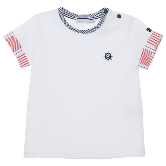 White & Red Stripe T-shirt