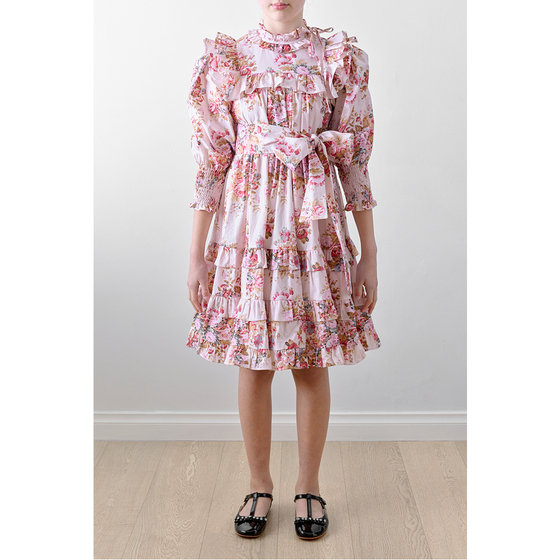 Lisa Pink Printed Poplin Dress