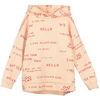 Apricot Journal Text Print Hoodie Sweater