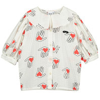 Natural Hold My Heart Print Piper Blouse