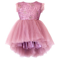 Girls Dusty Pink Sequin Dress
