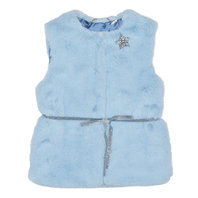Little Girls Blue Faux Fur Vest