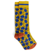 Retro Flowers Yellow Knee Socks 