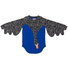 Raglan Swan Wing-Shaped Blue Dress  Thumbnail