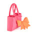 Fuchsia Taffeta Bag with Orange Bow Thumbnail