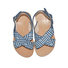 Navy Leather Cross Strapped Sandals Thumbnail