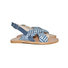 Navy Leather Cross Strapped Sandals Thumbnail