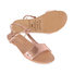 Girls Salmon Gold Leather Sandals Thumbnail