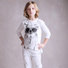 Girls White and Gray Cute Dog Print T-Shirt Thumbnail