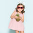Pink Striped A-line Baby Dress with Bloomers Thumbnail