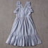 Elina Dress in Blue Lurex Stripe Thumbnail