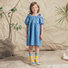 Embroidered Cotton Dress Lupina Blue Thumbnail