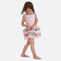 Pink Striped and Green Flower "Gala" Dress Thumbnail