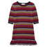 "Bruna" Striped Velvet Dress Thumbnail