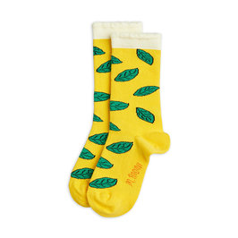 Yellow Leaf Scallop Socks