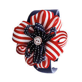 Navy Headband with Stripe Ornament