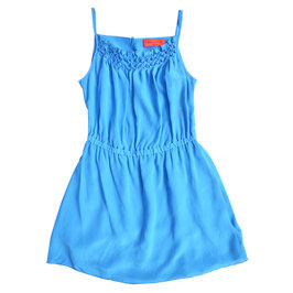 Blue Silk Sleeveless Dress