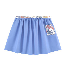Floral Printed Blue Skirt