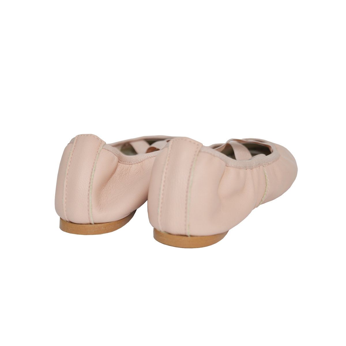 Ballerina Leather Shoes in Pale Pink 