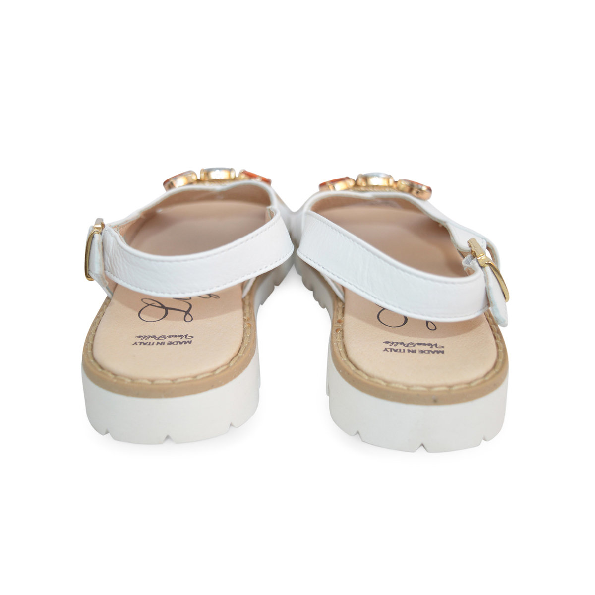 Liu Jo Shoes | Girls' White Leather Sandals | Angelibebe
