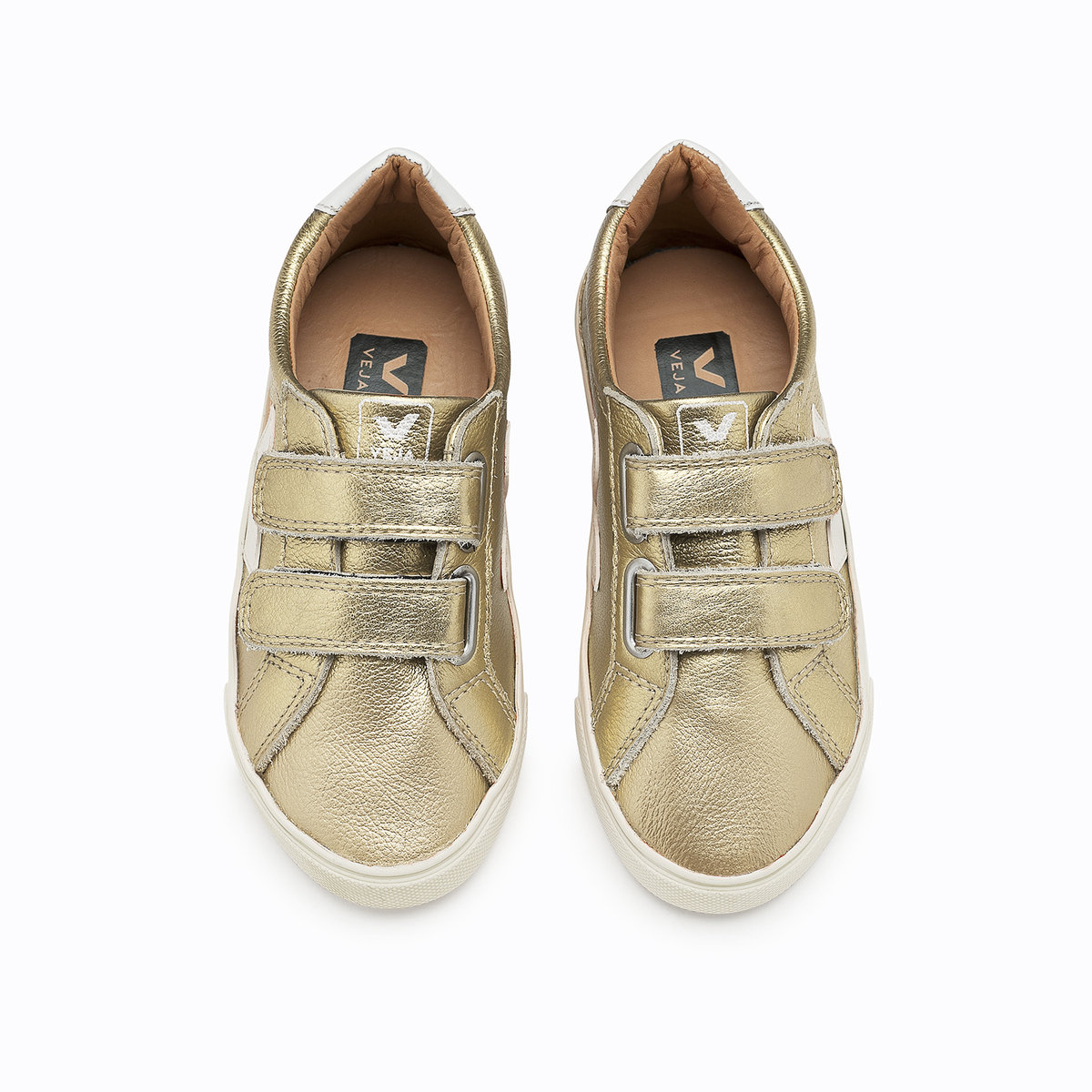 Esplar Velcro Leather Gold | Veja Shoes 